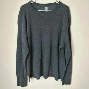 Timberland Men’s Grey Ribbed Crewneck Long Sleeve Sweatshirt Men’s Size XXL